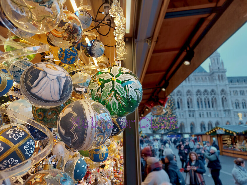 20241127 154006x 
 Christmas market baubles at Rathausplatz 
 Keywords: Christmas Baubles